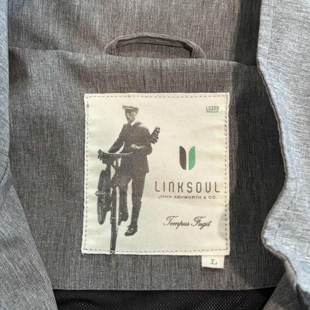 Linksoul Golf Jacket Mens Large Grey Windbreaker Lightweight‎ Full Zip Pockets - Picture 4 of 8